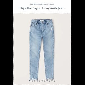 *SOLD* Abercrombie & Fitch High rise super skinny ankle jean Size 00/24-Short